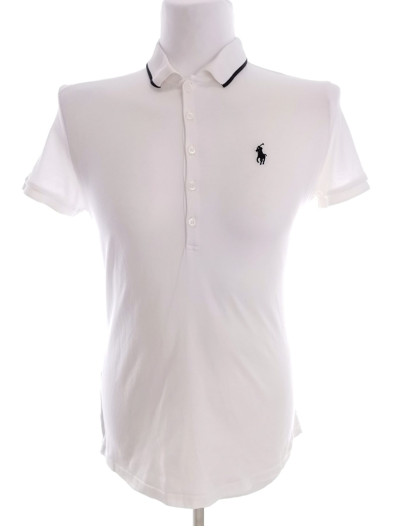 Ralph lauren golf Size L Color Biały Kołnierz Męska Koszula Polo Krótki rękaw Fabric Bawełna 100%