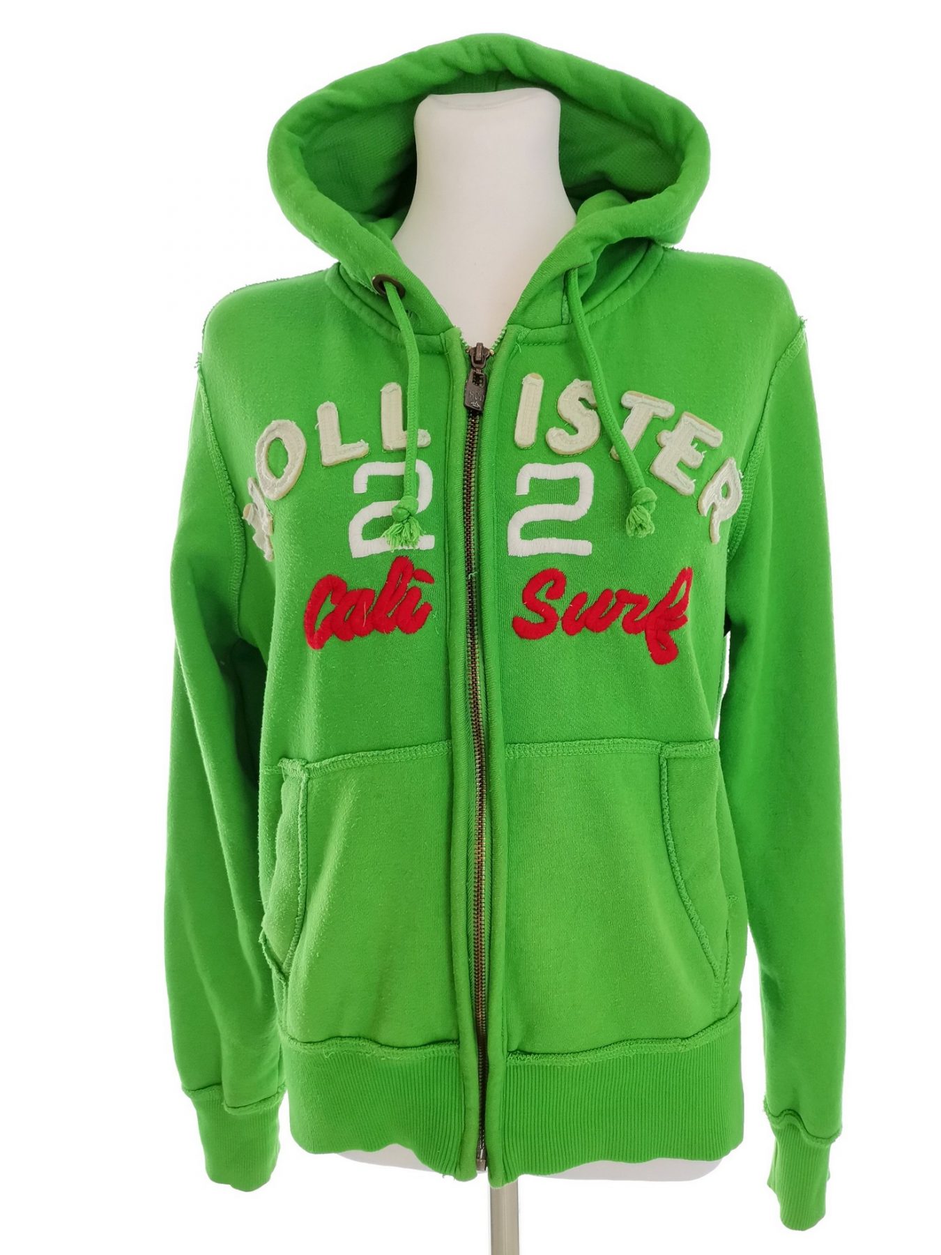 Hollister Size S Color Zielony Bluza na suwak Długi rękaw Fabric Bawełna