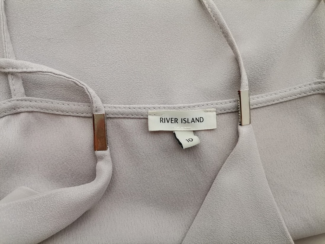 River island Size 10 (36) Color Szary Głęboki Serek Bluzka Bezrękawnik