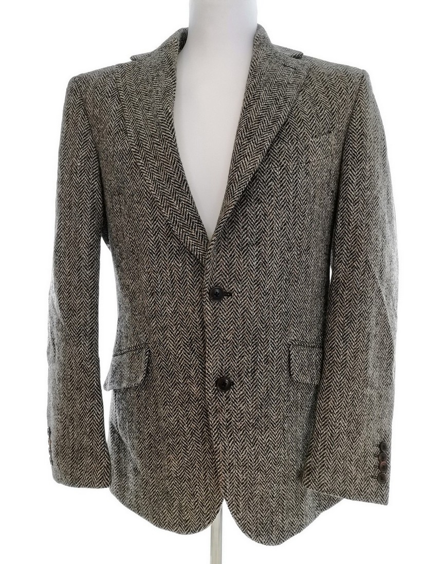 Harris Tweed Size 40 (XL) Color Szary Męska Marynarka Długi rękaw Fabric Wełna 100%