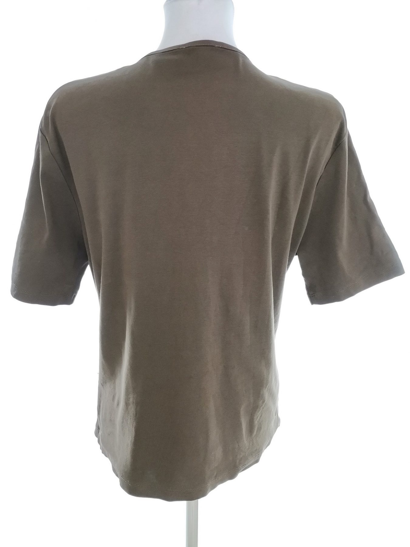 CC Size XL Color Khaki W serek Bluzka Krótki rękaw Fabric Bawełna 100%