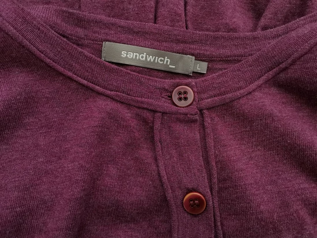 Sandwich Size L Color Purpurowy Dekolt U Tunika Popover Bluzka Długi rękaw Fabric Bawełna 100%