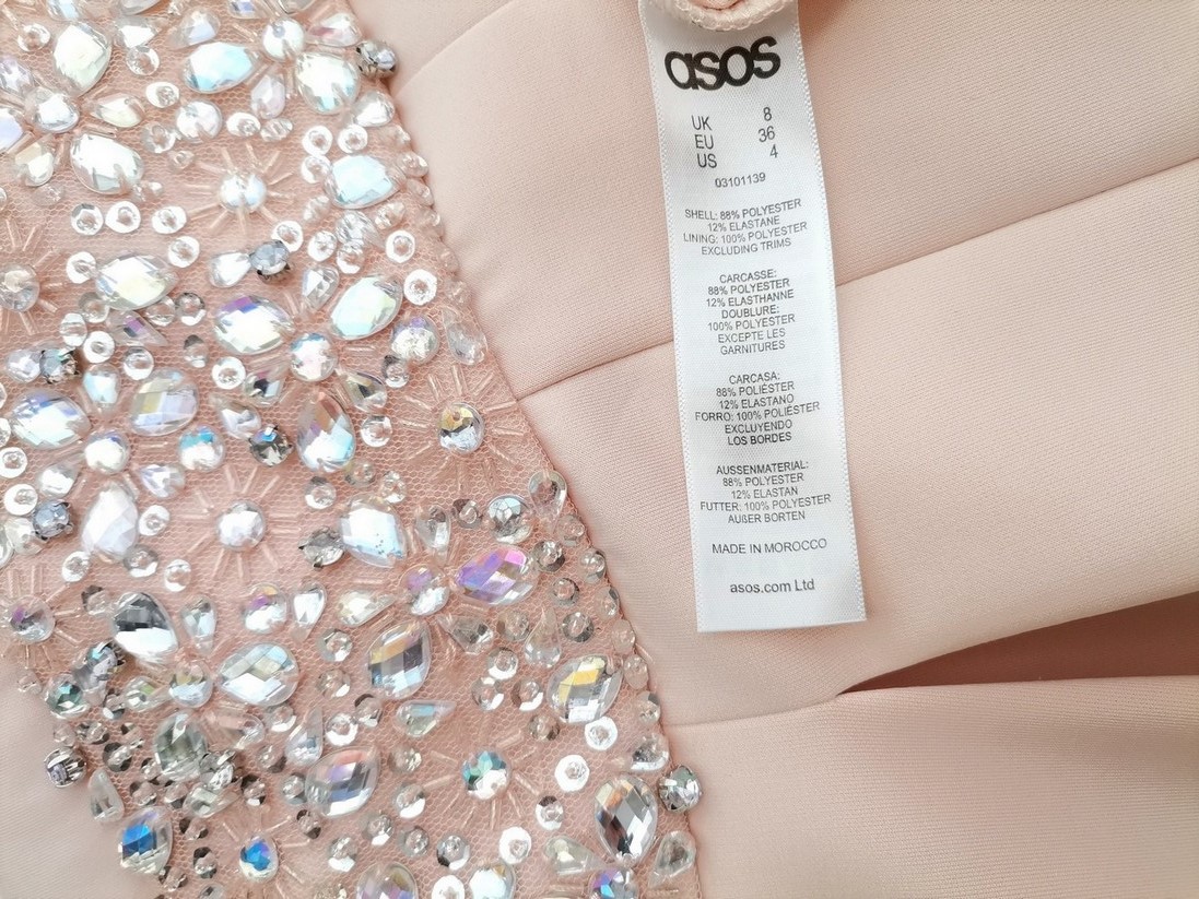 ASOS Size 8 (36) Color Pudrowy Róż Kwadratowy dekolt Suknia Balowa Sukienka Wieczorowa Bezrękawnik Do Kolan