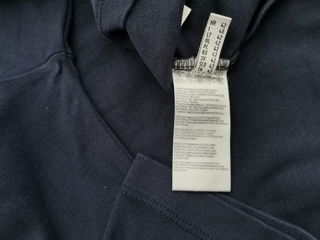 Marco Pecci Size 42 Color Granatowy Kołnierz Koszulka Polo Rękaw 3/4 Fabric Bawełna 100%