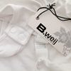 B.WEIJ Size S Color Biały Okrągły dekolt Bluzka Krótki rękaw Fabric Bawełna