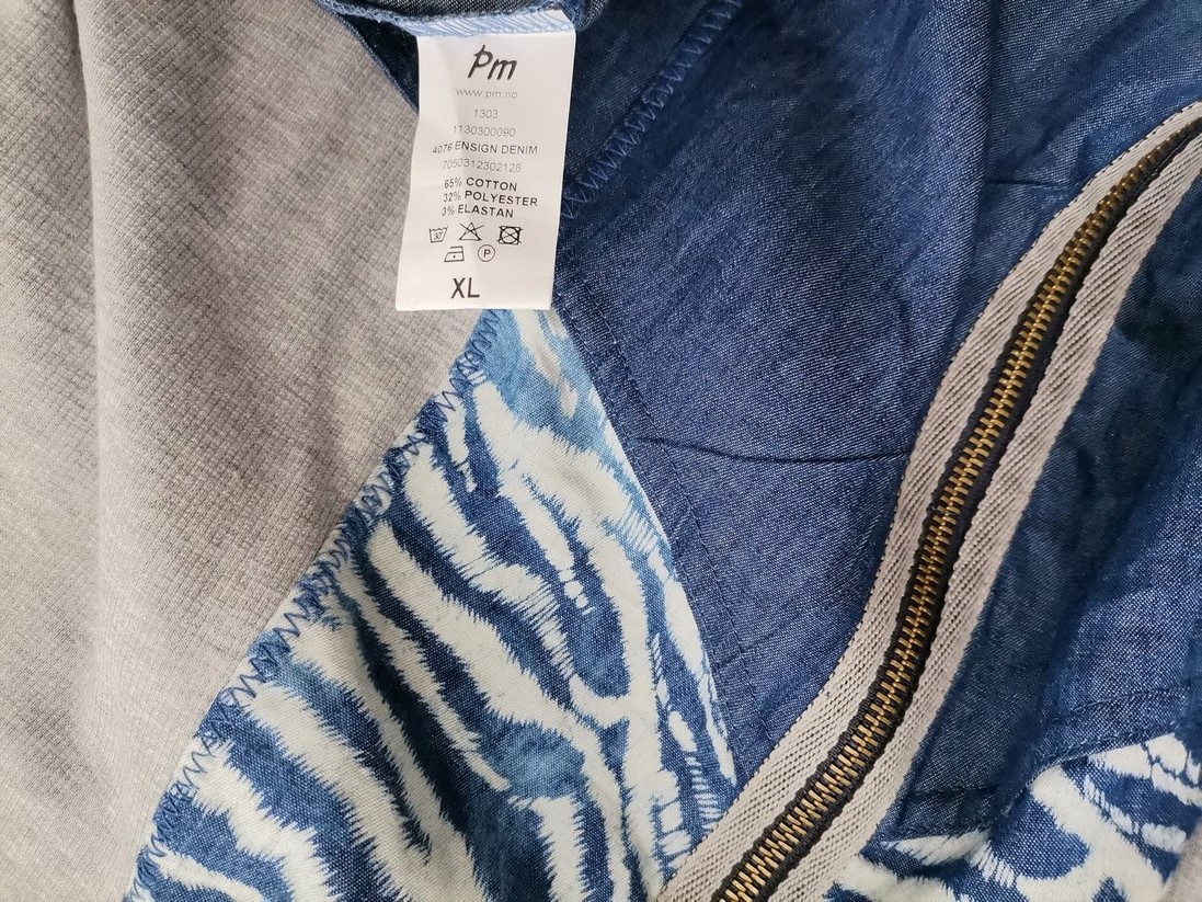 Andrea Size XL Color Niebieski Kołnierz Sukienka Sweterkowa Bezrękawnik Do Kolan Fabric Bawełna