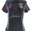 Joules Size 10 (38) Color Granatowy Kołnierz Koszulka Polo Krótki rękaw Fabric Bawełna 100%