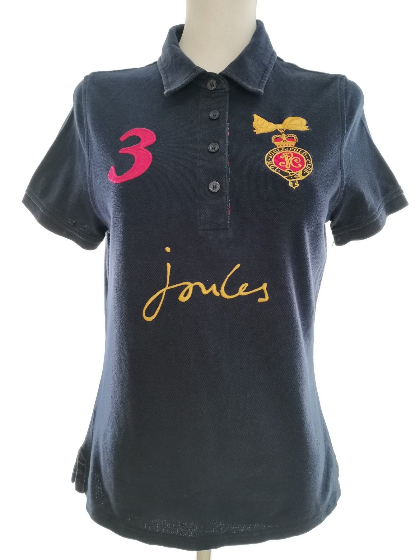 Joules Size 10 (38) Color Granatowy Kołnierz Koszulka Polo Krótki rękaw Fabric Bawełna 100%