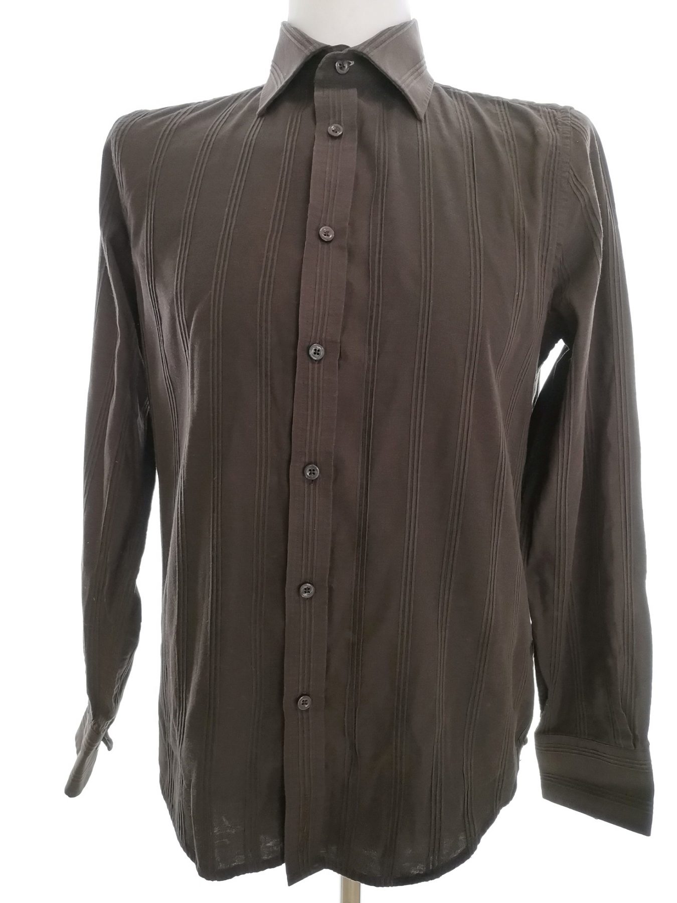 BEN SHERMAN Size 2 (M) Color Brązowy Kołnierz Męska Koszula Casual Długi rękaw Fabric Bawełna