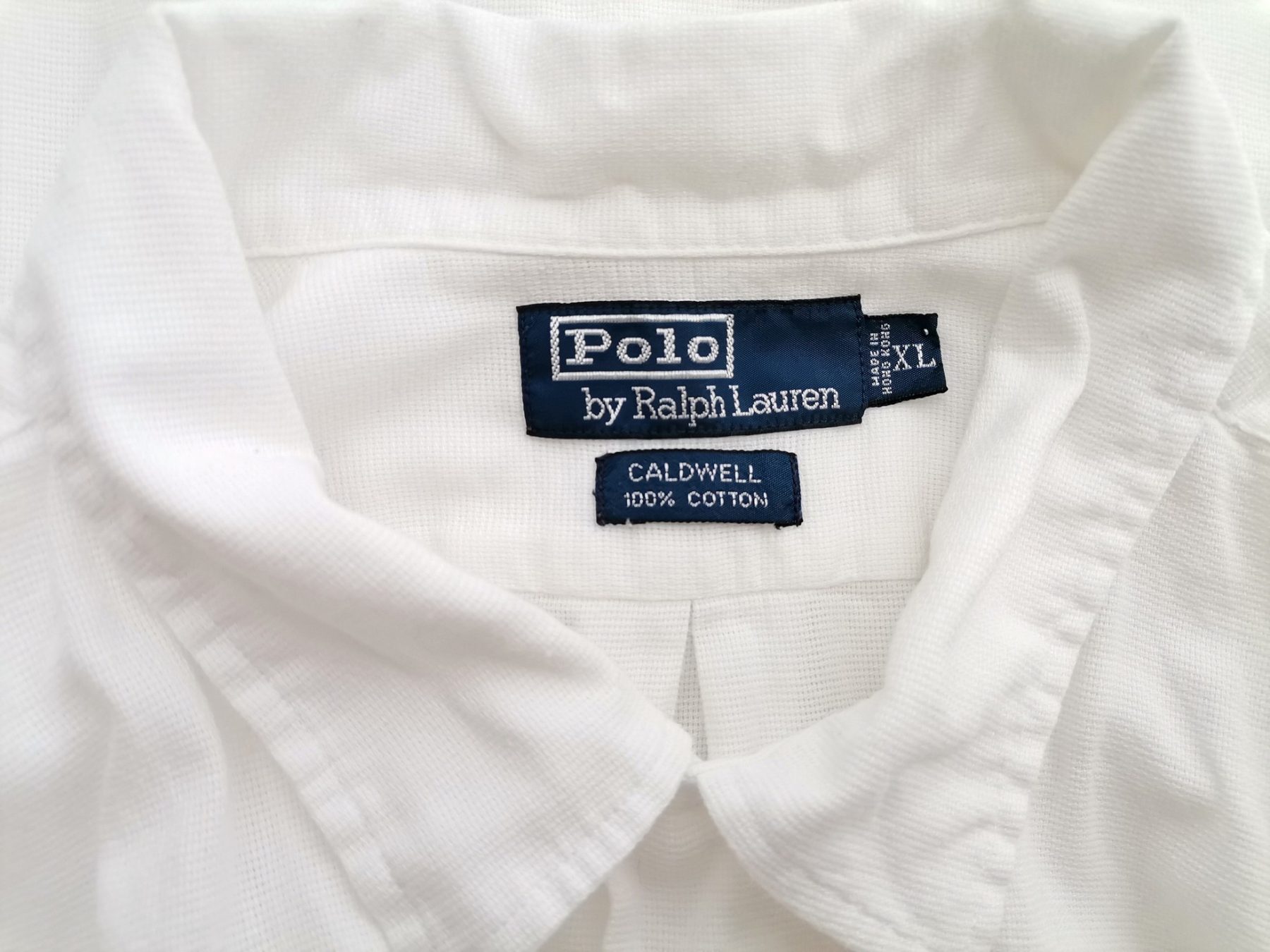 Polo Ralph Lauren Size XL Color Biały Kołnierz Męska Koszula Casual Krótki rękaw Fabric Bawełna 100%