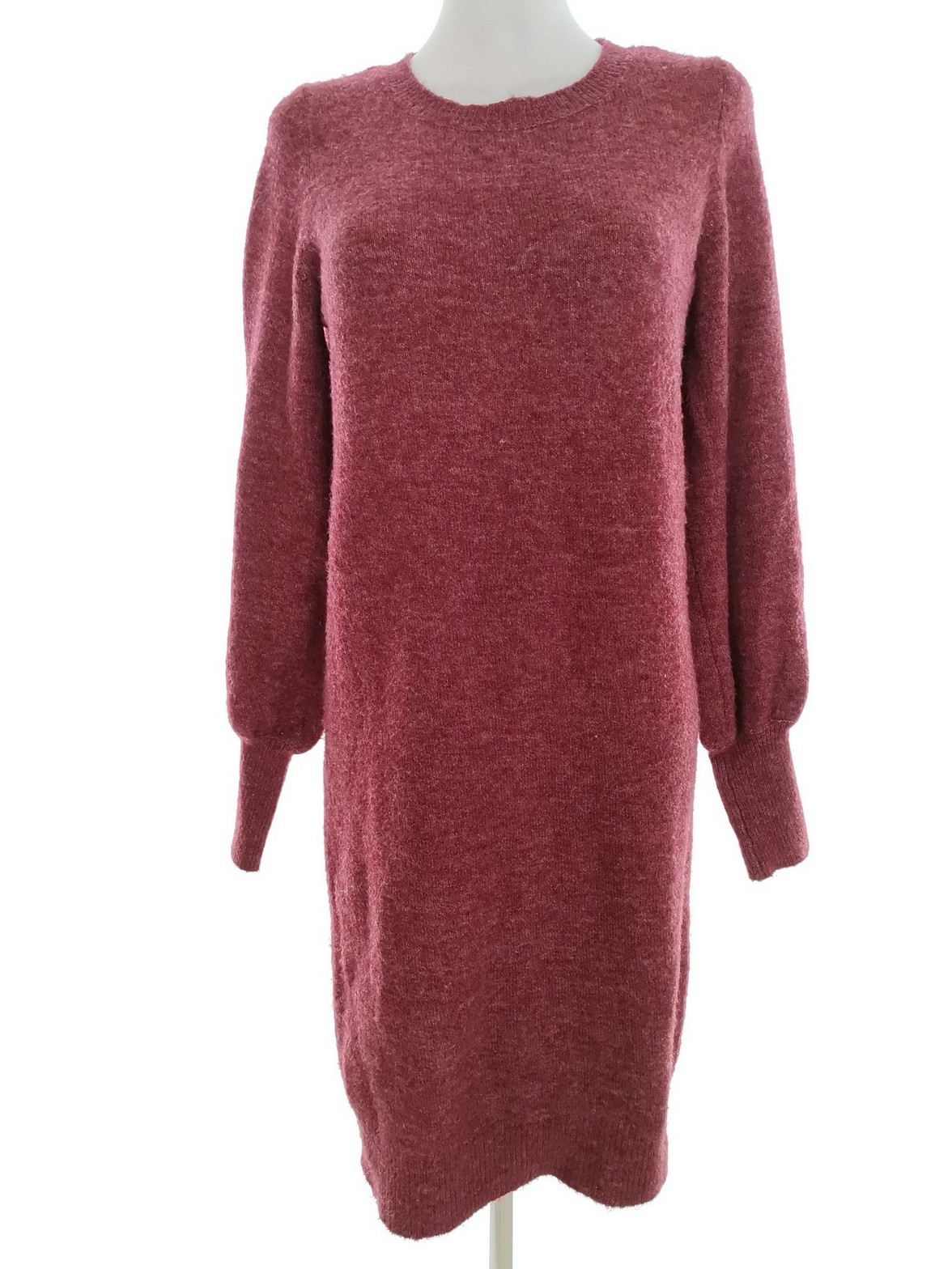 Vero moda Size S Color Różowy Crew Neck Sukienka Sweterkowa Długi rękaw Midi