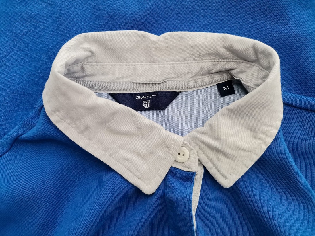 Gant Size M Color Niebieski Kołnierz Koszulka Polo Długi rękaw Fabric Bawełna 100%