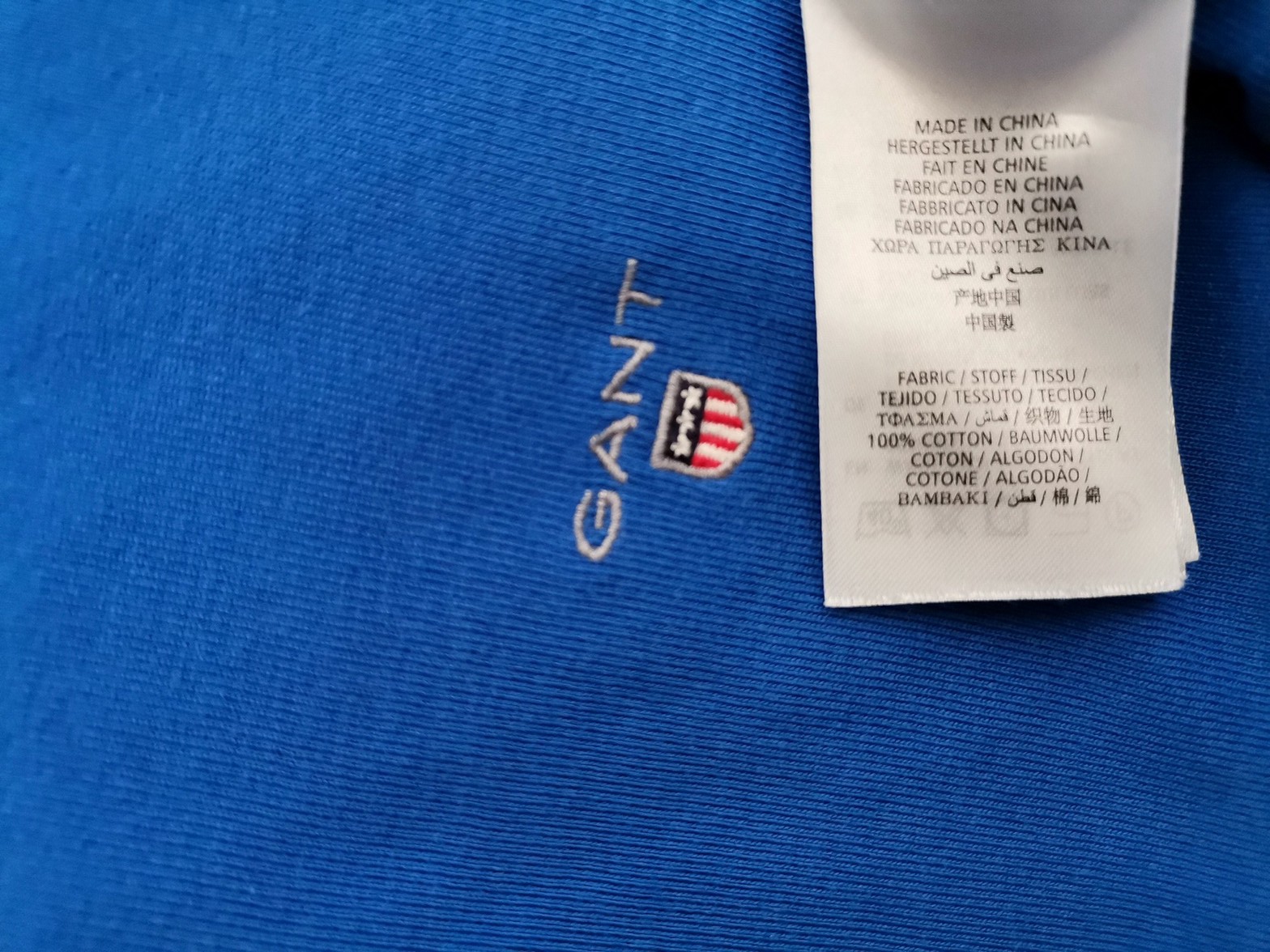 Gant Size M Color Niebieski Kołnierz Koszulka Polo Długi rękaw Fabric Bawełna 100%