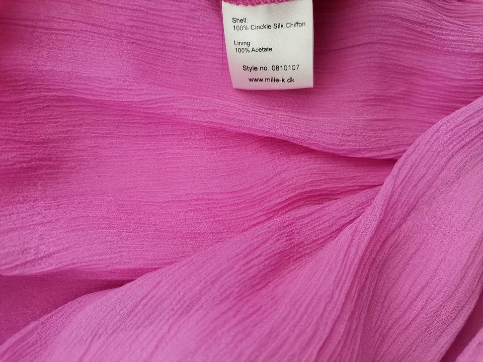 Mille k Size 38 Color Różowy Halter Suknia Balowa Sukienka Wieczorowa Bezrękawnik Midi Fabric Jedwab 100%