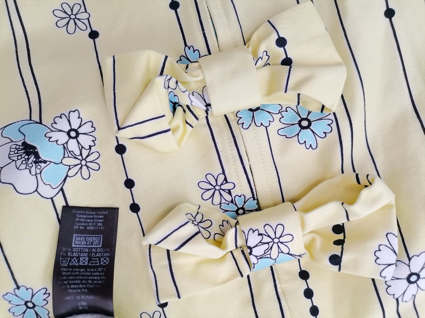 Miss selfridge Size 10 (36) Color Żółty Okrągły dekolt Sukienka Mini Bezrękawnik Krótka Fabric Bawełna