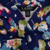 Lauren ralph lauren Size S Color Niebieski W serek Bluzka Kopertowa Rękaw 3/4 Fabric Wiskoza