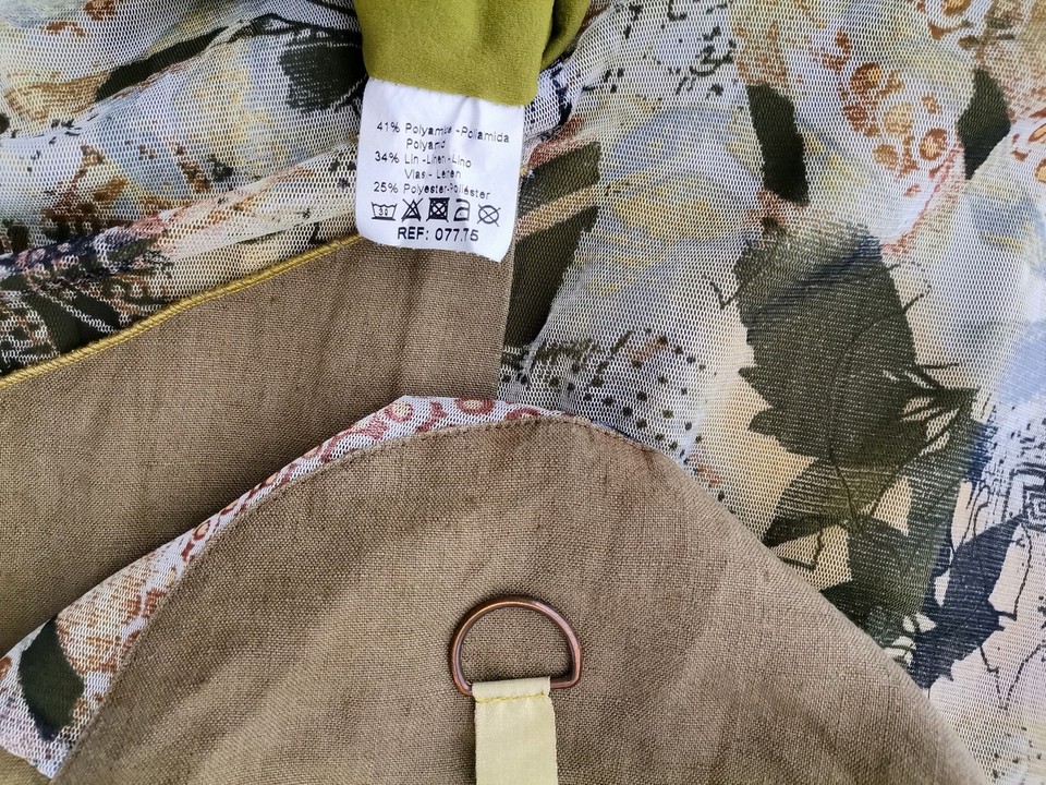 Vintage Size 34/36 Color Khaki Okrągły dekolt Sukienka Maxi Bezrękawnik Długa