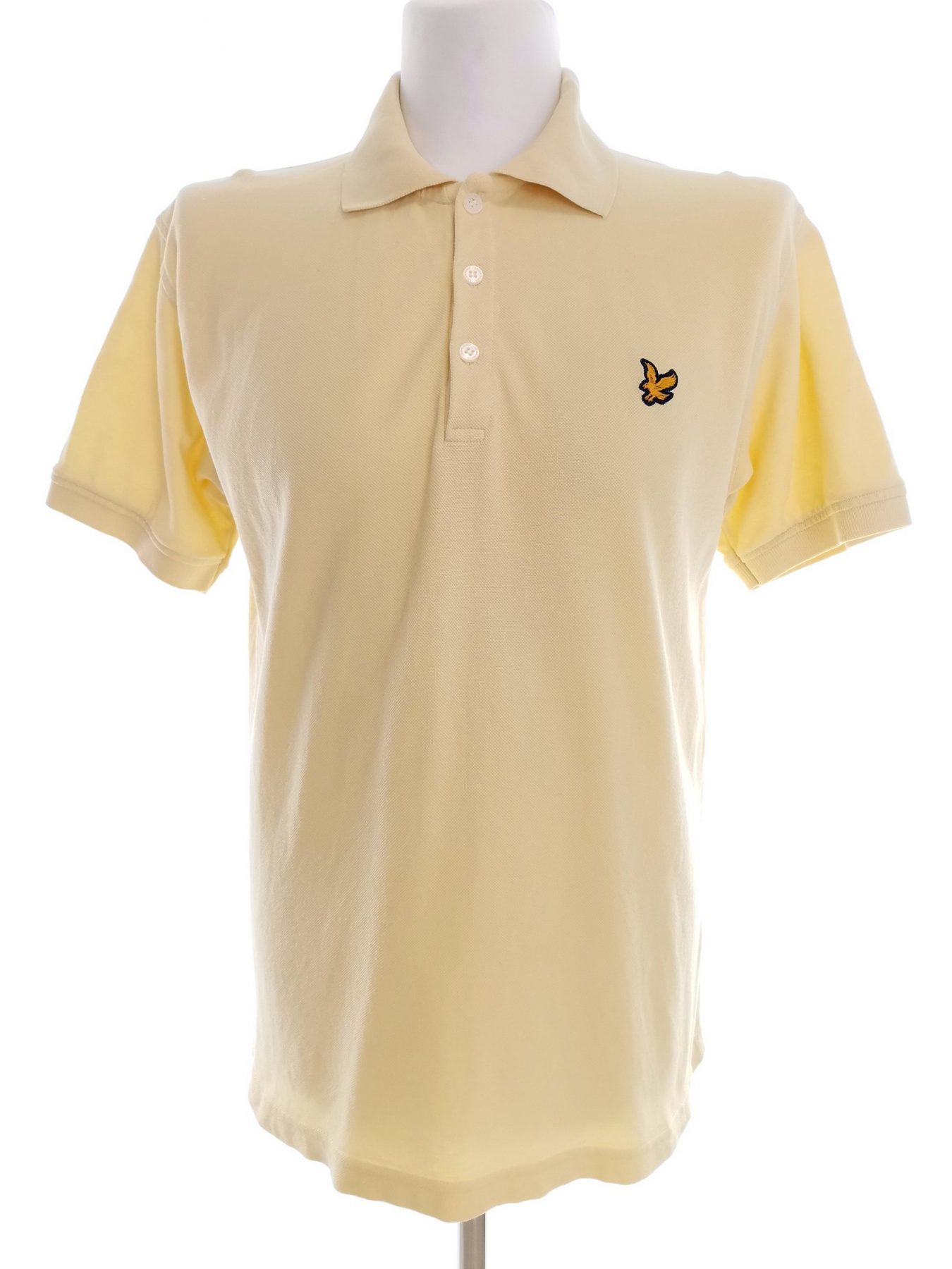 Lyle & Scott Size M Color Żółty Kołnierz Męska Koszula Polo Krótki rękaw Fabric Bawełna 100%