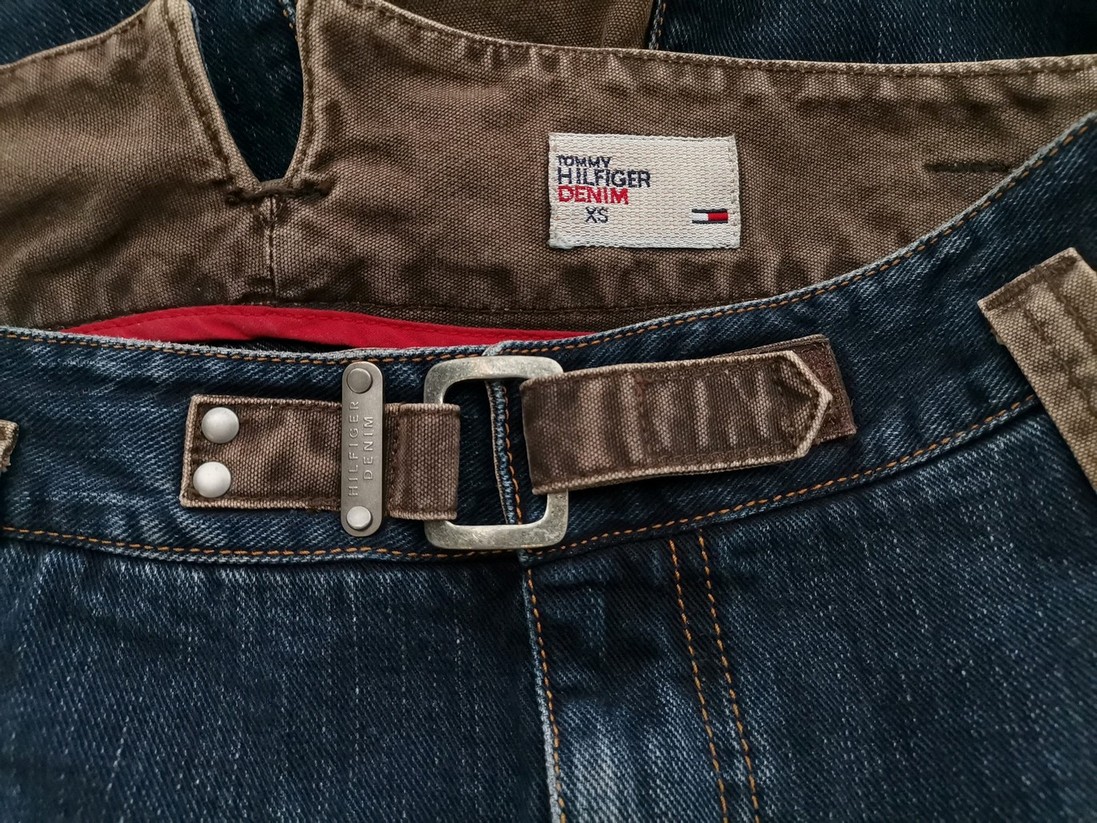 TOMMY HILFIGER DENIM Size XS Color Niebieski Spódnica Prosta i Ołówkowa Do Kolan Fabric Bawełna 100%