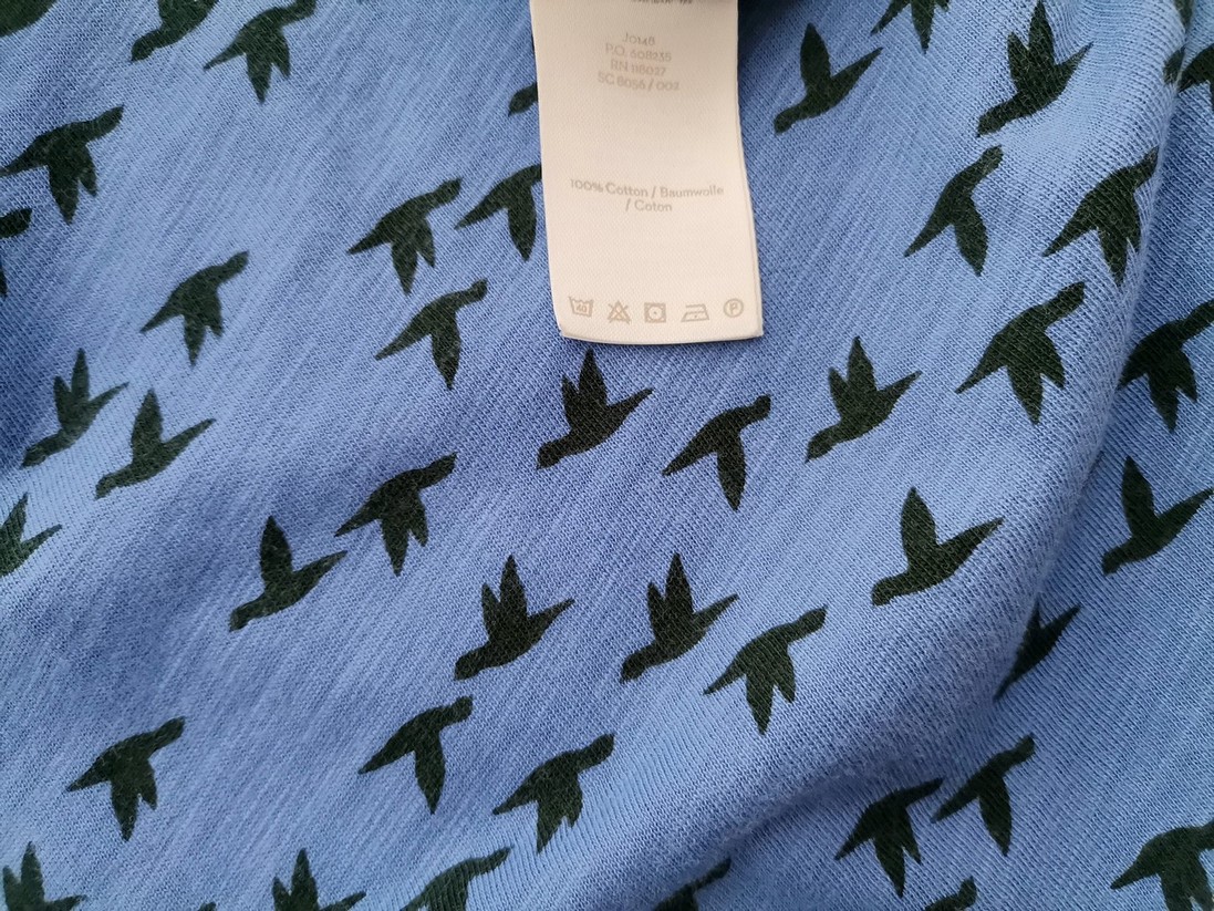 Boden Size 10 (38) Color Niebieski Okrągły dekolt Sukienka Elegancka Krótki rękaw Midi Fabric Bawełna 100%