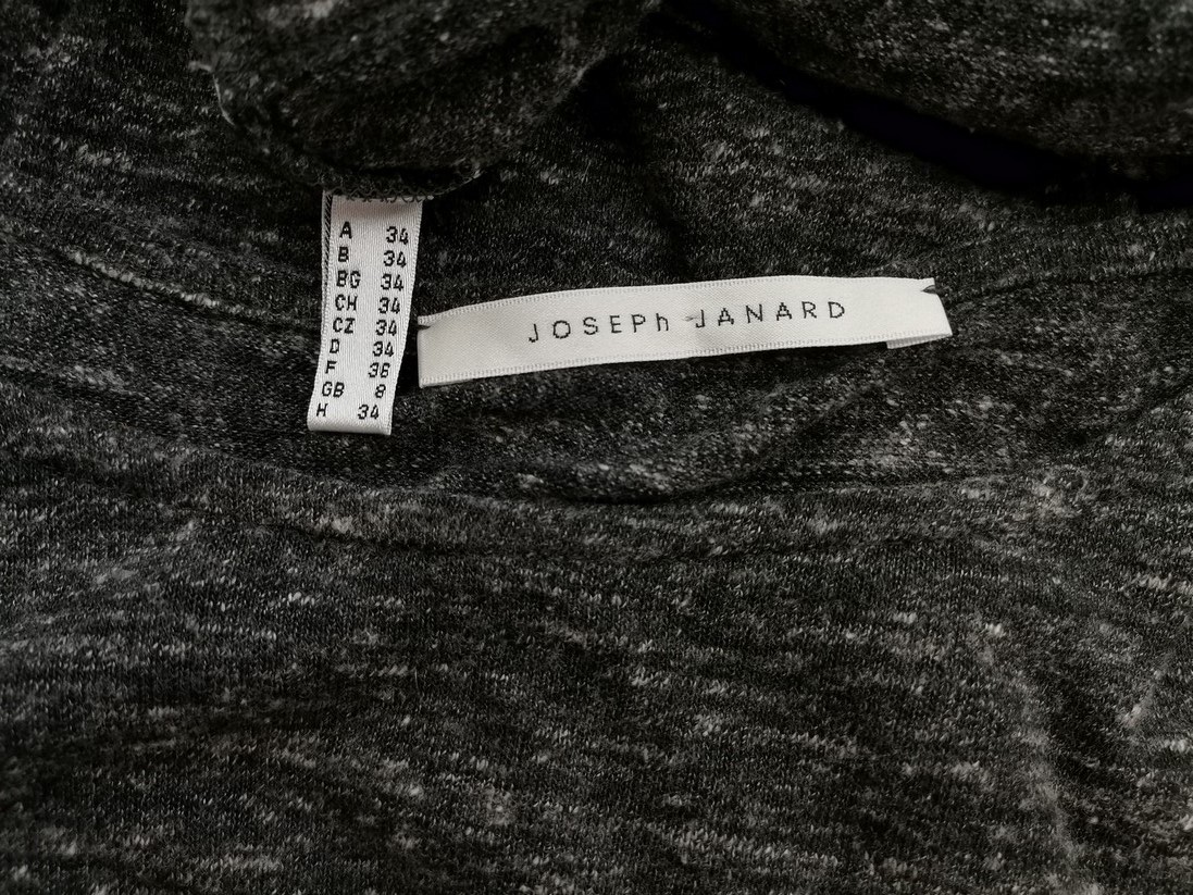 Joseph Janard Size 34 Color Szary Okrągły dekolt Sukienka Maxi Długi rękaw Długa Fabric Wiskoza