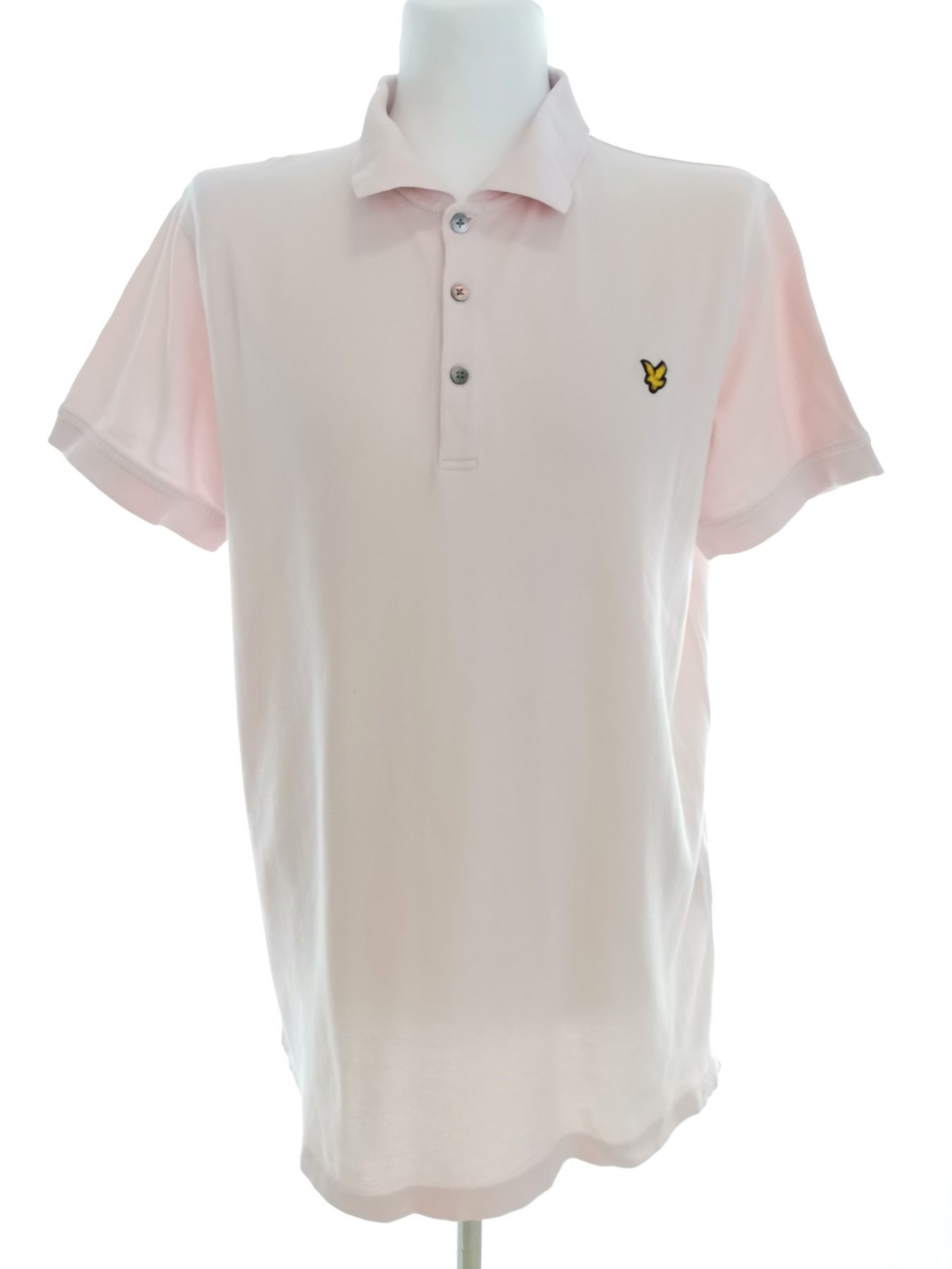 Lyle & Scott Size XXL Color Różowy Kołnierz Męska Koszula Polo Krótki rękaw Fabric Bawełna 100%