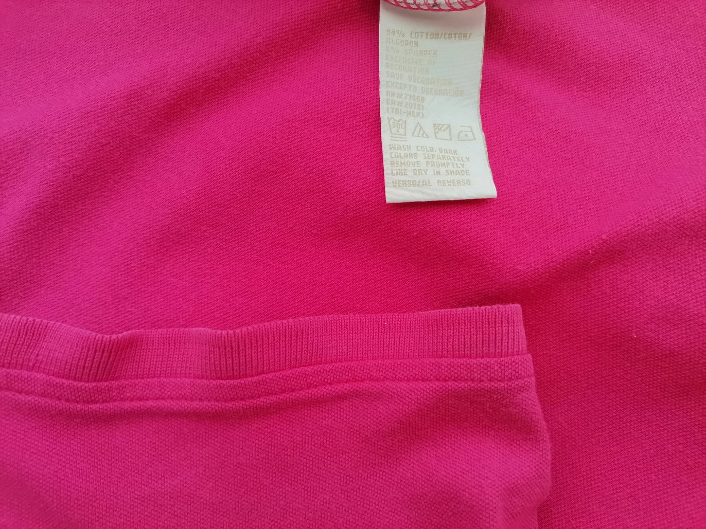 Tommy hilfiger Size XL Color Różowy Kołnierz Koszulka Polo Krótki rękaw Fabric Bawełna