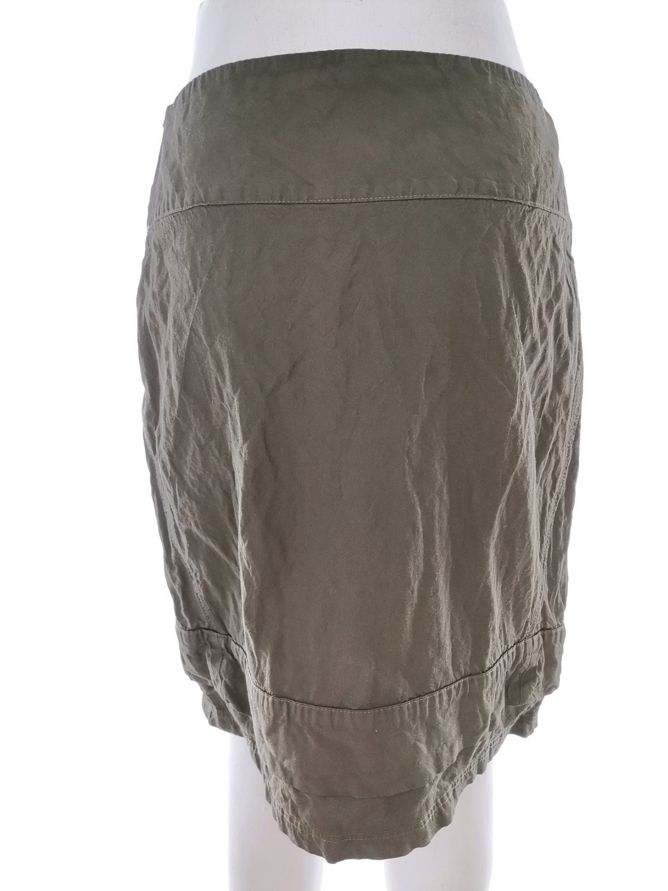 Sarah Pacini Size 1 (38) Color Khaki Spódnica Prosta i Ołówkowa Do Kolan Fabric Wiskoza