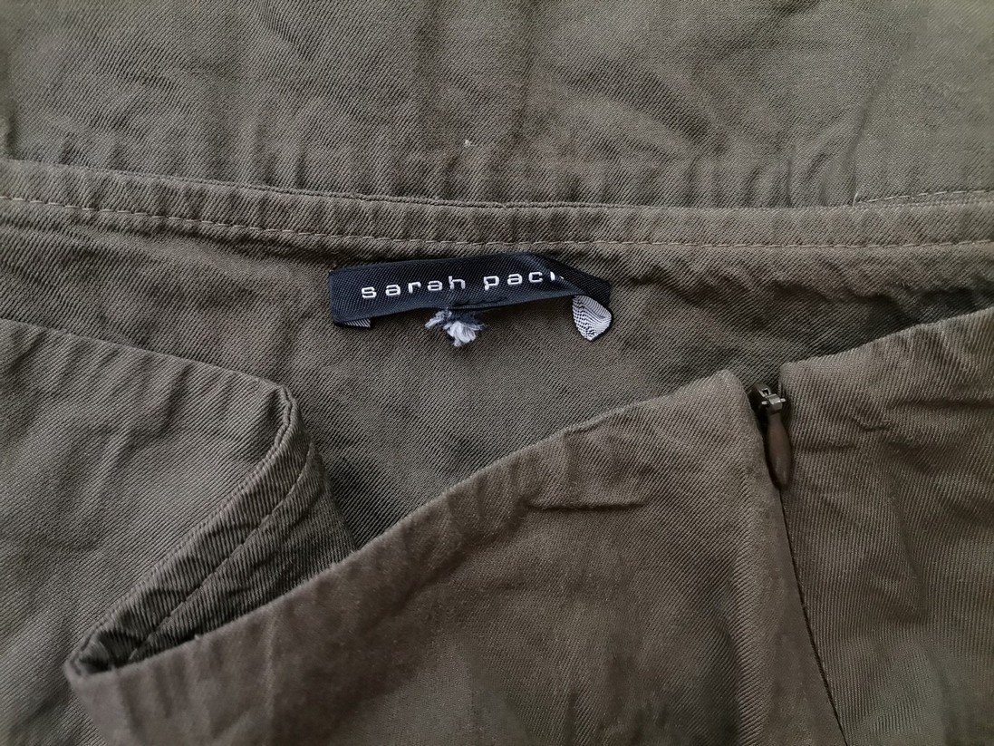 Sarah Pacini Size 1 (38) Color Khaki Spódnica Prosta i Ołówkowa Do Kolan Fabric Wiskoza