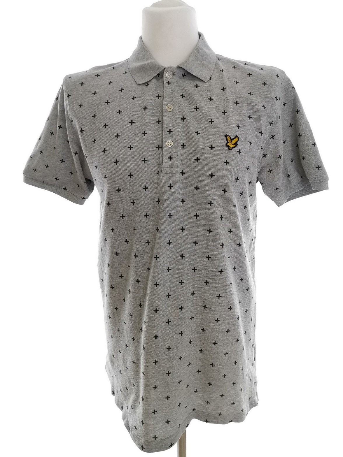 Lyle & Scott Size L Color Szary Kołnierz Męska Koszula Polo Krótki rękaw Fabric Bawełna 100%