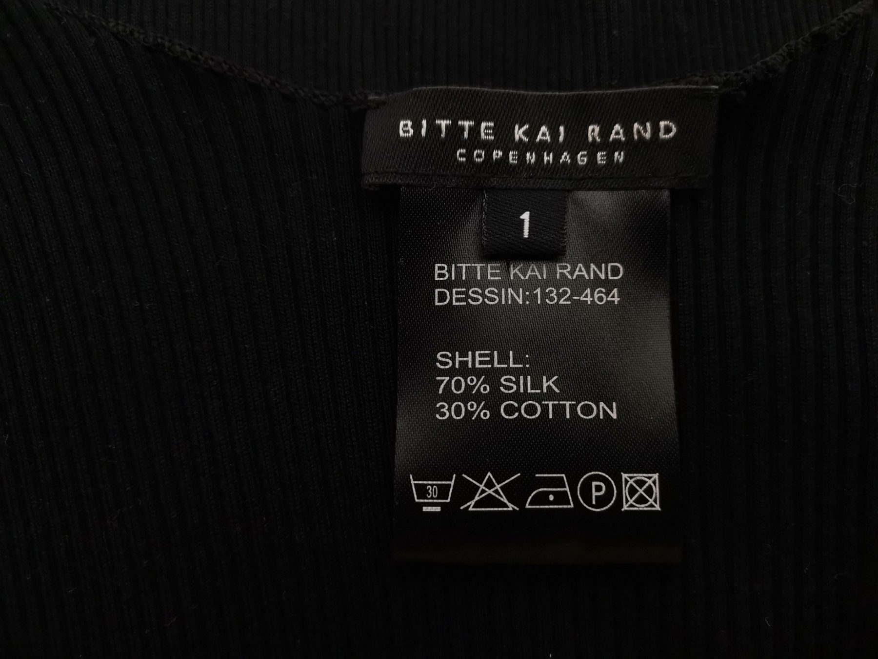 BITTE KAI RAND Size 1 (36) Color Czarny Okrągły dekolt Tunika Popover Bluzka Długi rękaw Fabric Jedwab