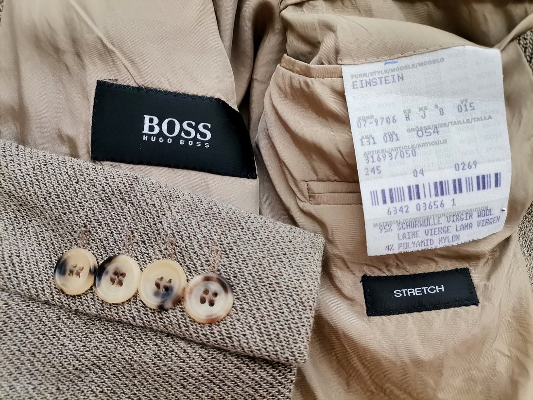 Hugo Boss Size 54 (XL) Color Beżowy Męska Marynarka Długi rękaw Fabric Schurwolle