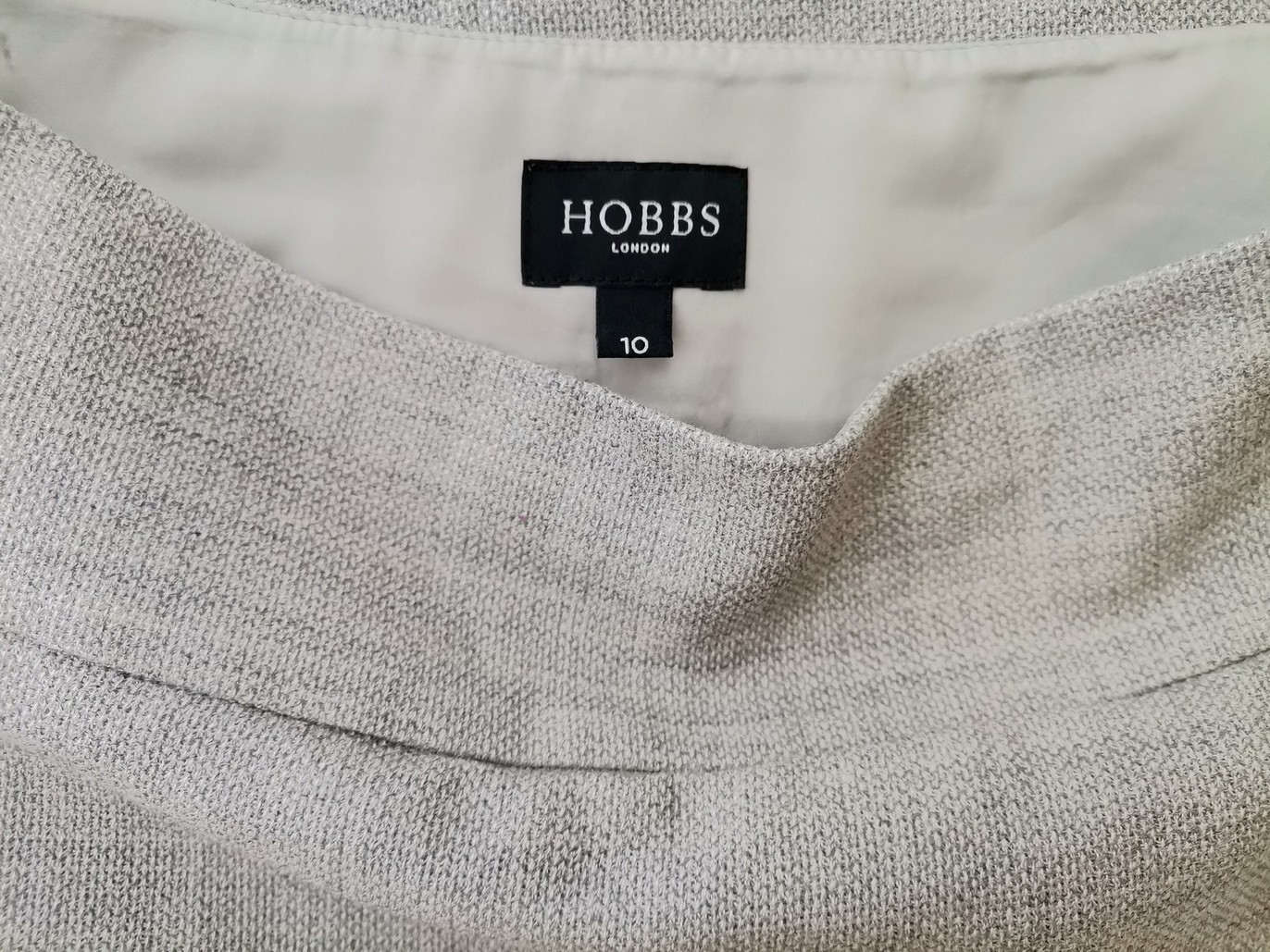 Hobbs London Size 10 (38) Color Szary Spódnica Prosta i Ołówkowa Midi Fabric Wełna 100%