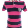 Morris Size S Color Różowy Pasy Kołnierz Męska Koszula Polo Krótki rękaw Fabric Bawełna 100%