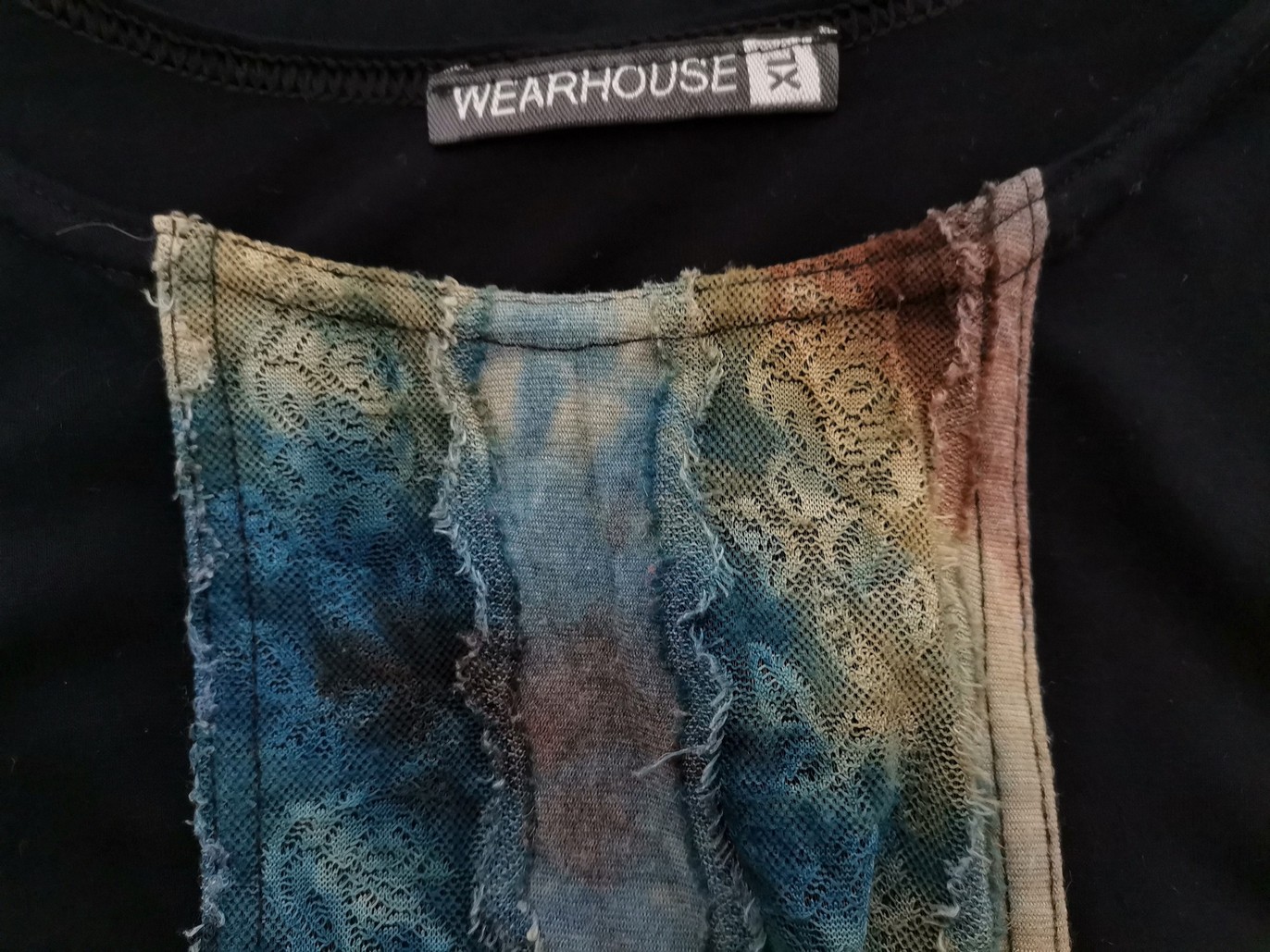 Wearhouse Size XL Color Czarny Okrągły dekolt Bluzka Bezrękawnik Fabric Wiskoza