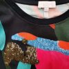 Escada Size L Color Kolorowa Crew Neck Bluzka Krótki rękaw Fabric Bawełna 100%