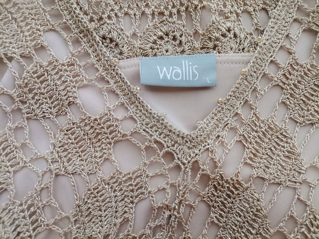 Wallis Size L Color Beżowy W serek Bluzka Krótki rękaw Fabric Wiskoza