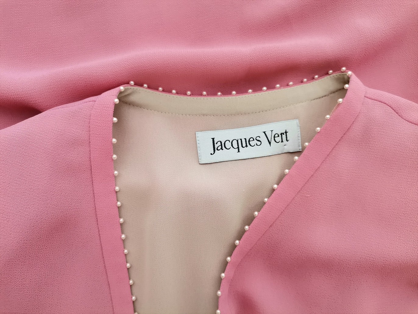 Jacques Vert Size 12 (38) Color Różowy W serek Żakiet Haczyk Długi rękaw