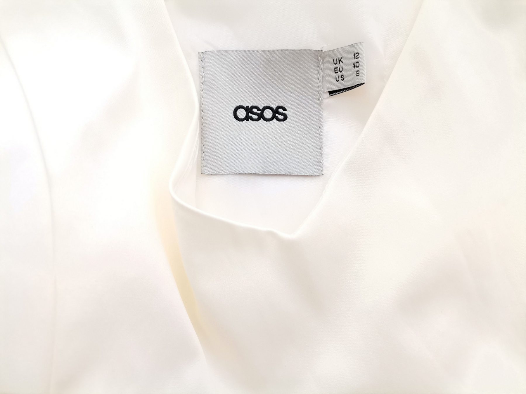 ASOS Size 12 (40) Color Perłowy W serek Bluzka Peplum Bezrękawnik Fabric Bawełna