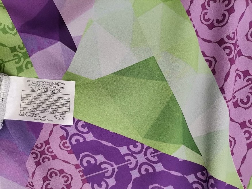 Klass Size XL Color Fioletowy Okrągły dekolt Bluzka Bezrękawnik Fabric Wiskoza