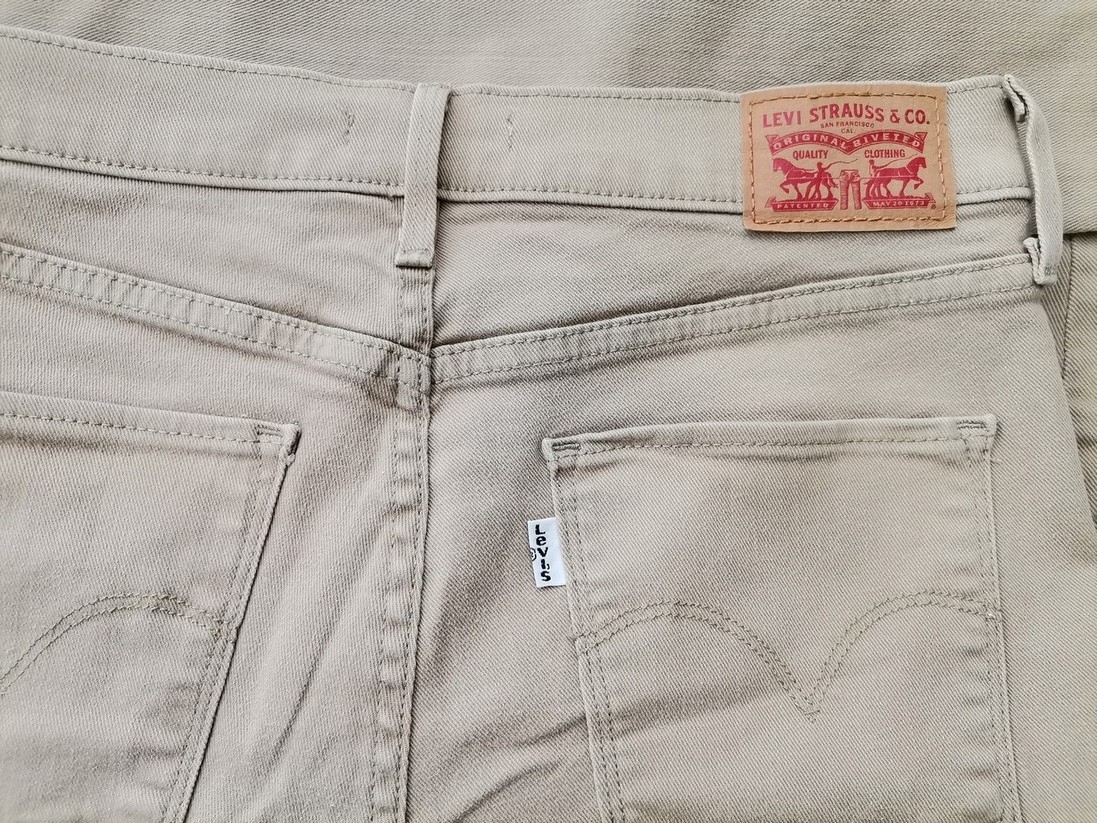 Size W28 Color Beżowy Spodnie Jeansy Fabric Bawełna