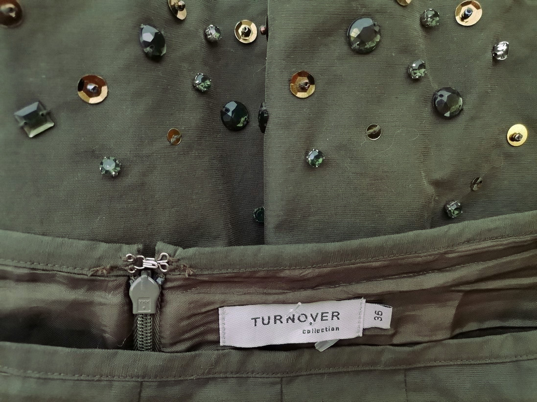 Turnover Size 36 Color Zielony Spódnica Plisowana Midi