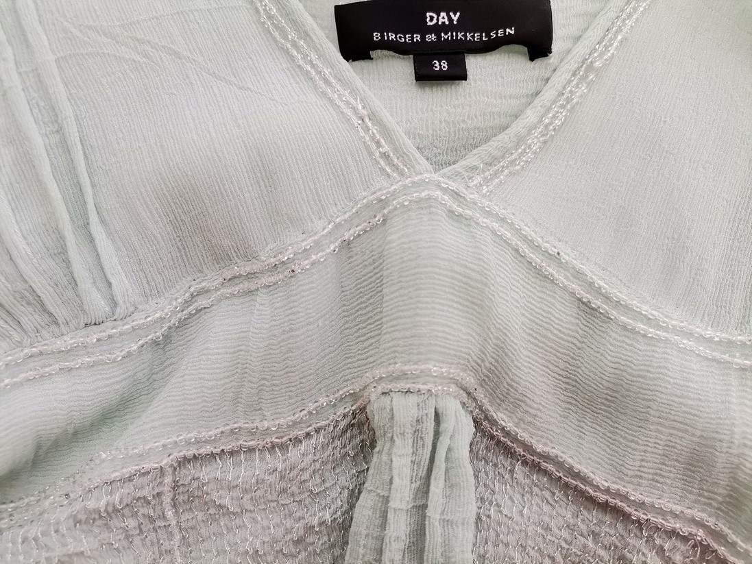 Day Birger Et Mikkelsen Size 38 Color Miętowy Głęboki Serek Bluzka Krótki rękaw