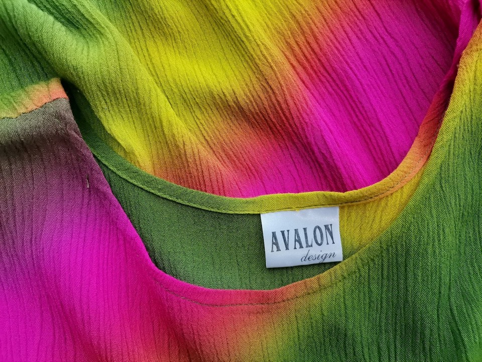 Avalon design Size 38/40 Color Zielony Okrągły dekolt Tunika Bluzka Bezrękawnik Fabric Wiskoza 100%