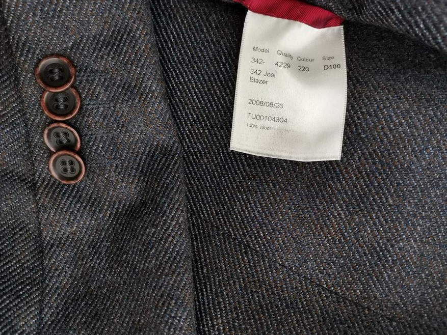 Oscar Jacobson Size 100 (XL) Color Szary Męska Marynarka Długi rękaw Fabric Wełna 100%