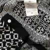 Andrea Size M Color Czarny Geometryczny Split Crew Neck Tunika Zapinana Bluzka Długi rękaw