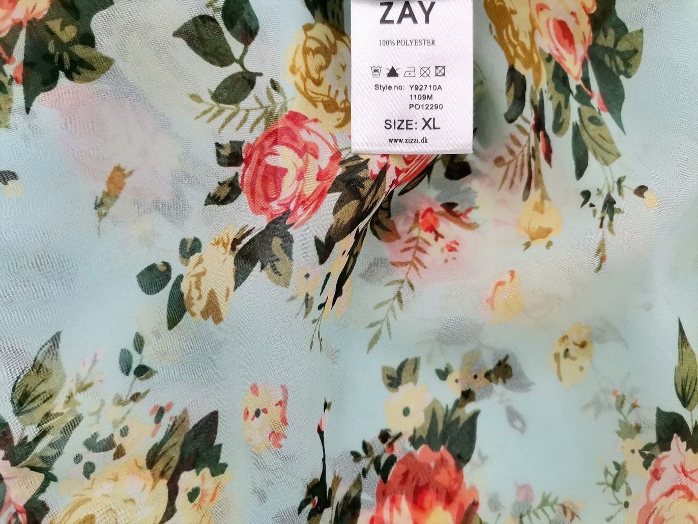 Zay Size XL Color Niebieski Kwadratowy dekolt Tunika Bluzka Rękaw 3/4