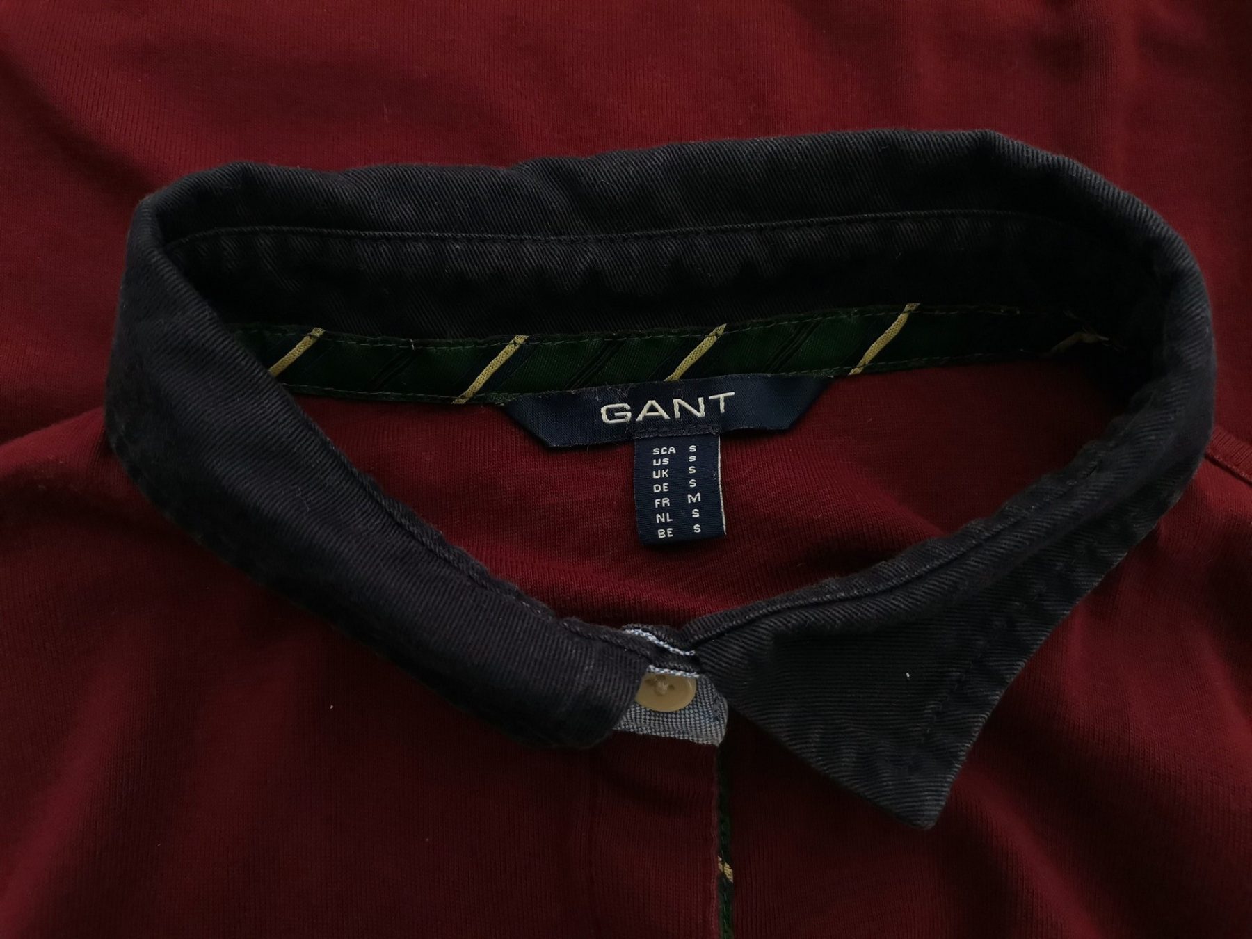 Gant Size S Color Purpurowy Kołnierz Koszulka Polo Długi rękaw Fabric Bawełna 100%