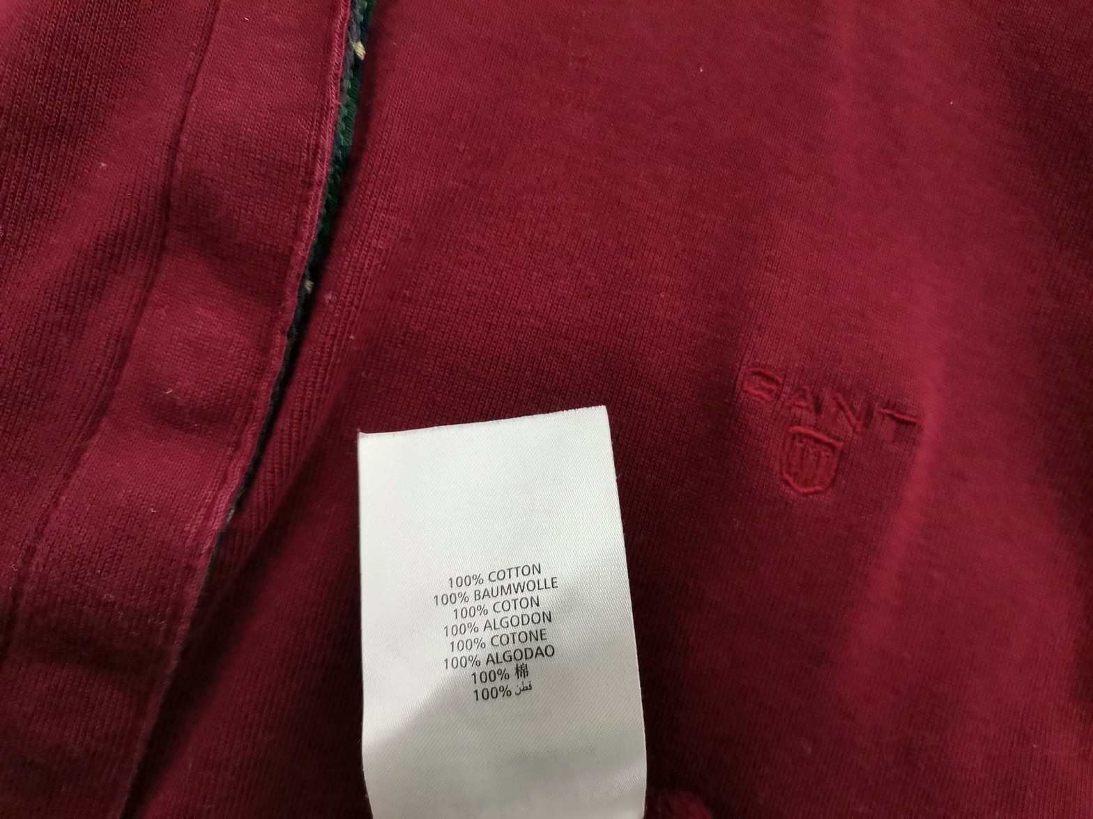 Gant Size S Color Purpurowy Kołnierz Koszulka Polo Długi rękaw Fabric Bawełna 100%