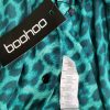 Boohoo Size 12 (40) Color Zielony Panterka Kołnierz Tunika Bluzka Długi rękaw